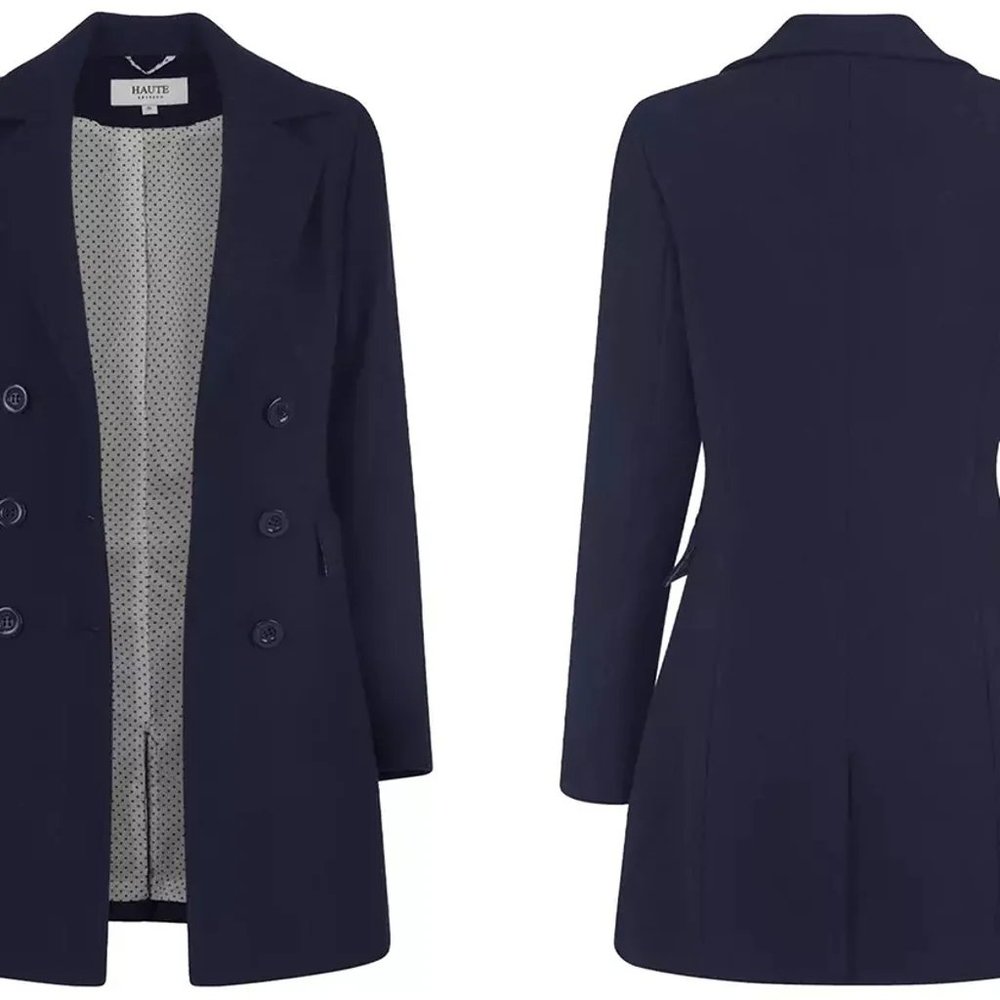 Haute Edition Women's Double Breasted Wool Blend Peacoat